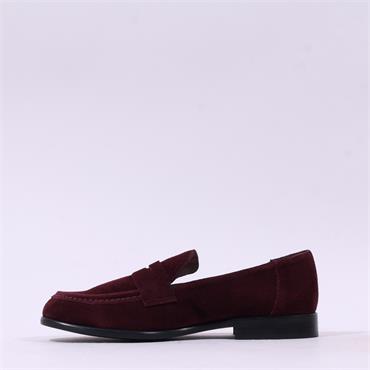 Wonders Plustac Classic Penny Loafer - Burgundy Suede